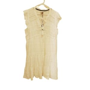 Knox Rose flutter sleeve white cotton dress xl